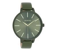Montre Oozoo vert cuir Timepieces Femmes Montre à quartz analogique UOC11441