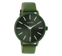 Montre Oozoo vert foncé Cuir Vintage Series Femme Montre à quartz analogique UOC10873
