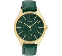 Montre Oozoo vert vert foncé cuir Timepieces Femmes Montre à quartz analogique UOC10432
