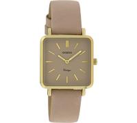 Montre Oozoo Vintage pour femme avec bracelet en cuir Carré 28 MM Or/gris rose/gris rose C9942