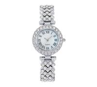 Montre or rose - Montre-bracelet décontractée ornée de cristaux, élégante et tendance, accessoire durable avec bracelet en métal | Accessoire élégant pour le bureau, l'entreprise, le dortoir, l'appart