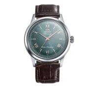 Orient Classique Bb00 Enfant 38 Roman - Montre Unisexe Automatique Et À Remontage Manuel Mécanique Classique Bracelet en Cuir Marron Boîtier en Acier Inoxydable Cadran Vert - RA-BB0001E