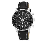 Montre homme ORPHELIA Quartz- Affichage Chronographe bracelet Cuir Noir et Cadran Noir OR81705