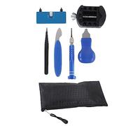 Montre Outils De Réparation Kit Professionnel Premium En Alliage Acier Montre Retour Ouvre Pry Couteau Pince À Épiler Perceuse À Main Ensemble pour Horlogers et Amateurs Bleu Noir