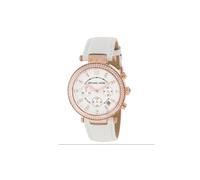 Montre Parker Chronographe pour femme en or rose, bracelet blanc - Michael Kors MK2281
