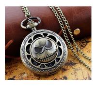 Montre-pendentif - ETRANGE NOEL DE MR JACK - Bronze/Noir - Cadran 4,6 cm - Chaîne 80 cm - Épaisseur 1 cm