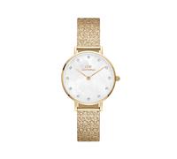 Daniel Wellington Montre Petite 28 mm Acier inoxydable 316L double plaqué doré et cristaux