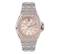 Philipp Plein Montre Femme PLEIN EXTREME PWJAA1323, Acier Inoxydable Bicolore, Diamètre 38 mm, Horloge Analogique Rose, Bracelet Bicolore, Étanche à 50 M, Design Opulent et Précieux