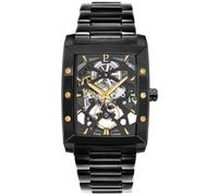 Montre - PIERRE LANNIER - Hector Homme Automatique - Acier Noir - Étanche 50m - Cadran Noir