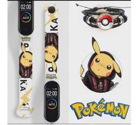 Montre Pokémon Pikachu Blanche LCD Tactile + Bracelet Pokéball Offert