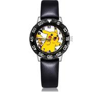 Montre - Pokémon - Pikachu - Bracelet cuir noir - Mouvement quartz - Style chic