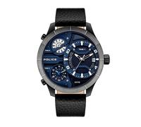 Montre - Police - Pewjb2110640 - Acier inoxydable - Cuir noir - Quartz japonais