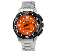Montre automatique pour homme Orient M-Force cadran orange bracelet en acier ...
