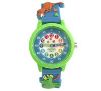 Montre pour enfant avec bracelet 3D - Montre analogique couleur - Monster Trucks, dinosaures, araignée - Apprentissage de l'heure - Filles, garçons, enfants - Montre d'école, Dinosaure bleu