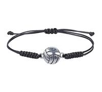 Montre pour enfant en cuir avec breloque volleyball, bracelet en alliage, garçon, fille, adolescent, cadeau, tissé à la main, vert olive, bracelet de sport de volley-ball, joueur d'équipe, perles de