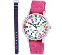 Montre pour enfant Pacific Time 11130 avec 2 bracelet en textile et quartz rose violet.