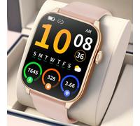 Montre pour femme,Montre connectée T1 avec écran HD de 1,91 pouce, La texture d'une montre acier inoxydable,élégante montre connectée rose pour femme et homme, compatible avec les appels et numéros sa
