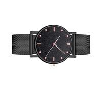 Montre pour femme - Montre étanche avec bracelet en maille pailletée pour le lieu de travail, banquet, activité sociale, voyage, voyage d'affaires, anniversaire, mère, petite amie, fille, Noir , Refer