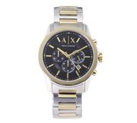 Armani Exchange Montre pour Hommes de Couleur argentée, Mouvement chronographe à Quartz et boîtier de 44 mm avec Bracelet en Acier Inoxydable