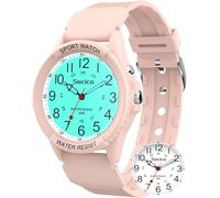 Montre pour homme et femme - Grand cadran analogique classique à quartz - Rétroéclairage - Unisexe - Étanche - Montre d'infirmière - Pour médecin, armée - Temps militaire - Avec aiguille des secondes