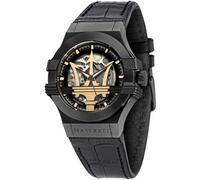 Montre pour Homme - Maserati - Potenza - Acier PVD Noir - Bracelet en Peau - Automatique