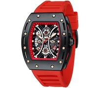 Montre pour homme Mini Focus Montre de marque Mode Creux Grand Cadran Lumineux Étanche Sport Analogique Quartz Business Bracelet en silicone Montre à quartz A - Rouge