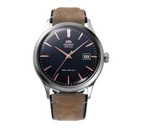 Montre pour homme Orient Bambino automatique cadran noir bracelet en cuir RA-...