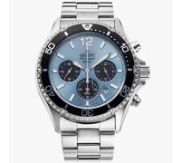 Montre pour homme Orient Mako cadran bleu clair solaire bracelet en acier ino...