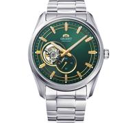 Montre pour homme Orient semi-squelette contemporaine cadran vert bracelet en...