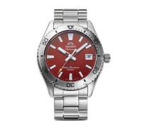 Montre pour homme Orient Sports Mako cadran rouge bracelet en acier inoxydabl...