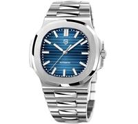 Montre pour Homme Paganini Design PD-1728 Bleu Ciel Boîtier en Acier Inoxydable de 40 mm Verre Saphir synthétique Chronographe mécanique à remontage Automatique ST16