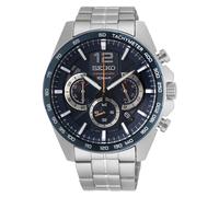 Montre pour homme Seiko Conceptual Quartz cadran chronographe bleu bracelet e...