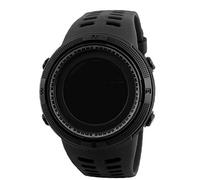 Montre Pour Homme Sports De Plein Air Noir Électronique Numérique Compte À Rebours Facile À Lire Avec Cuir Bracelet Chronomètre Étanche Montres Et Bijoux