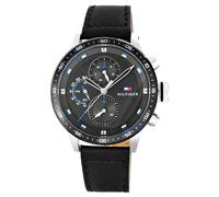 Tommy Hilfiger Montre Analogique Multifunction à Quartz pour Homme avec Bracelet en Cuir Noir - 1791810