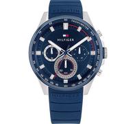 Tommy Hilfiger Montre Analogique Multifunction à Quartz pour Homme avec Bracelet en Silicone Bleu - 1791970