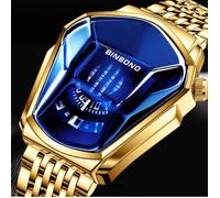 Montre pour homme - Top marque de luxe - Cool Locomotive - Etanche - Acier inoxydable - Quartz - Or bleu