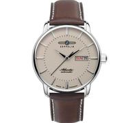 Montre Automatique Zeppelin Atlantic, Beige, 41 mm, Jour et Date, Cuir, 8466-5