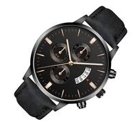 Montre Pour Hommes - Cuir, 1.57in Montre De Poignet Pointeur En Or Rose Design De Luxe | Durable Montres Confortable, Classiques Montres Analogiques Pour Affaires, Vêtements Décontractés, Fêtes, V