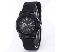 MONTRE POUR HOMMES Élégante Quartz Militaire Casual Bracelet NYLON Noir