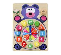 Montre puzzle en bois, montre éducative en bois | Jeu de puzzle pour la première éducation | Jouet éducatif pour l'apprentissage précoce cognitif, jouets pour la sélection des couleurs de