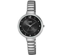 Montre Q&Q pour femme avec bracelet métallique, 3 bar, argentée/noire