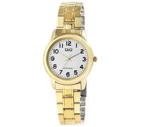 Montre Q&Q pour femme, bracelet en acier inoxydable, 3 bar, doré