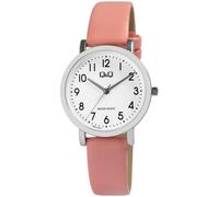 Montre Q&Q pour femme, bracelet imitation cuir, 3 bar, abricot