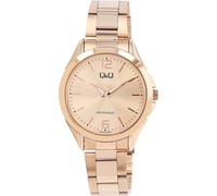 Montre Q&Q pour femme, bracelet métallique, 3ATM, or rose