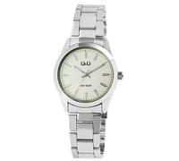 Montre Q&Q pour femme, métal, bracelet en acier inoxydable, argenté, 5 ATM, Ø 31 mm