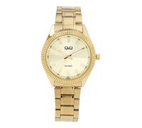 Montre Q&Q pour homme avec bracelet en acier inoxydable, 5 bar, doré