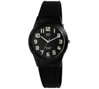 Montre Q&Q unisexe avec bracelet en silicone, 10 bar, noir