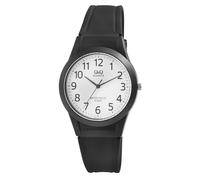 Montre Q&Q unisexe avec bracelet en silicone, 10 bar, noir