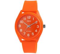 Montre Q&Q unisexe avec bracelet en silicone, 10 bar, orange