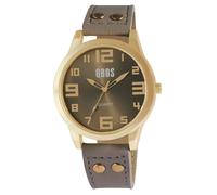 Montre - QBOS - QB0029 - Mixte - Boîtier doré 46 mm - Bracelet simili cuir gris